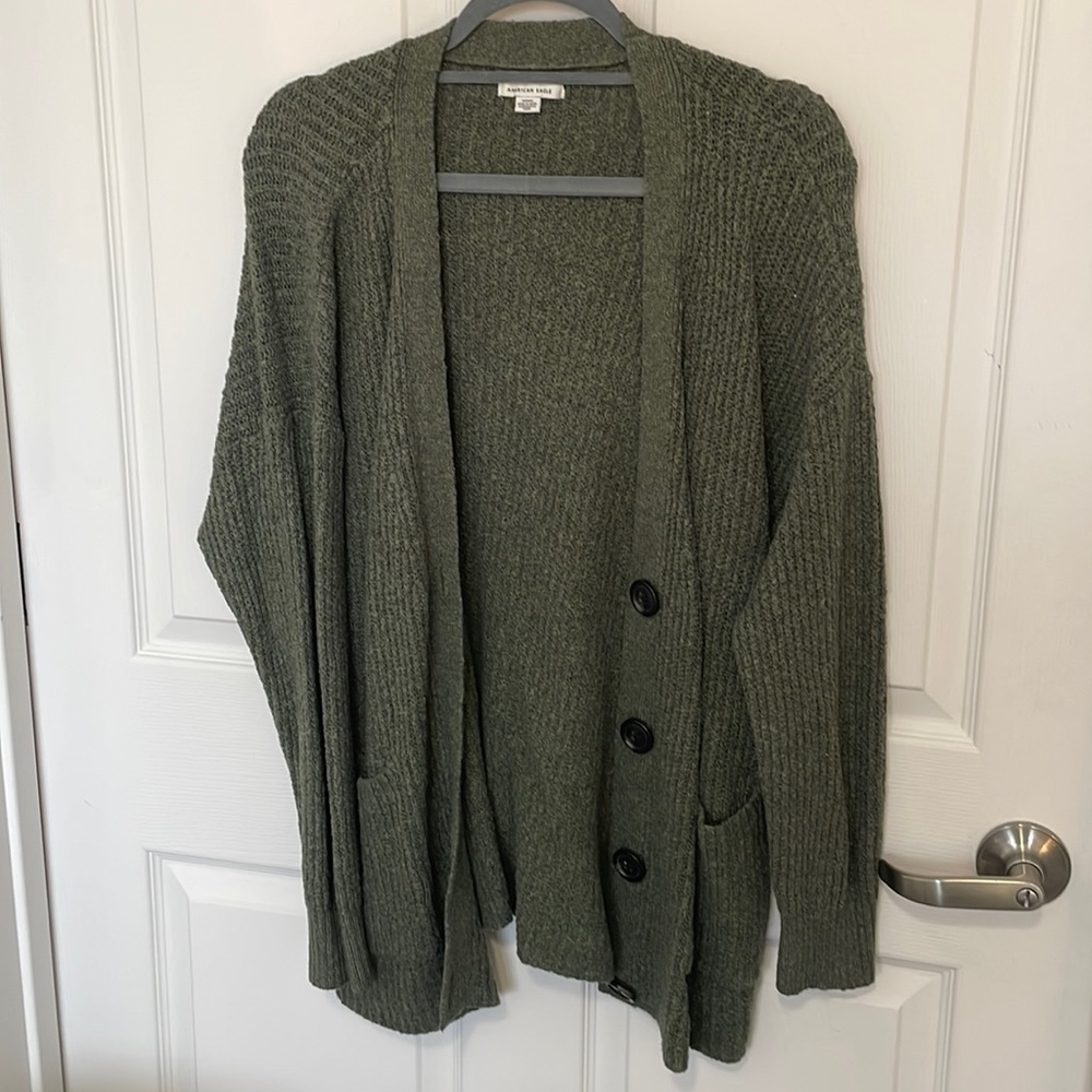 American Eagle Green Cardigan